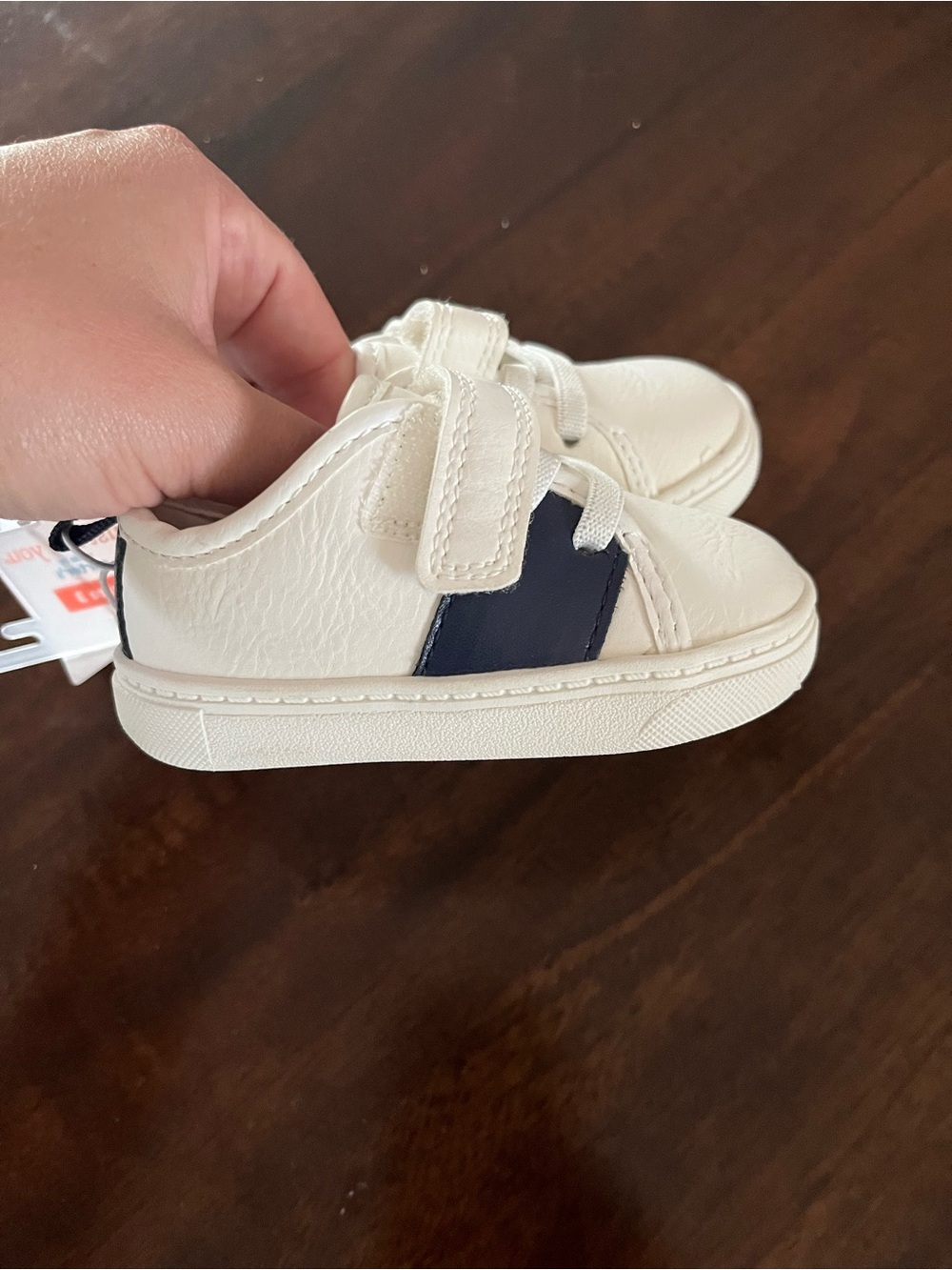 Kids White Sneaker with Navy Accent - Classic Casual Shoes